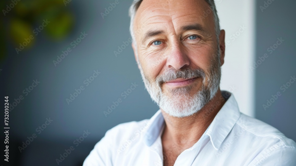 Close Up Portrait of a Cheerful Senior Man with Gray Hair Wearing Glasses studio portrait. Retired Adult Man Looking at Camera and Smiling. Close Up Portrait of a Cheerful Senior Man with Gray Hair Wearing Glasses studio portrait. Retired Adult Man Looking at Camera and Smiling.