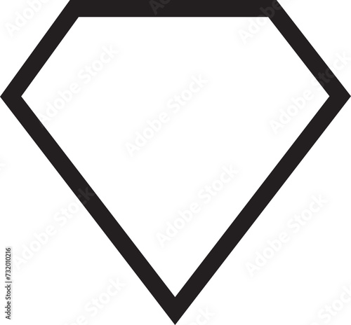 Diamonds in a flat style. Abstract black royal diamond collection icons. Linear outline sign. Vector icon logo design isolated on transparent background. For web, computer and mobile app