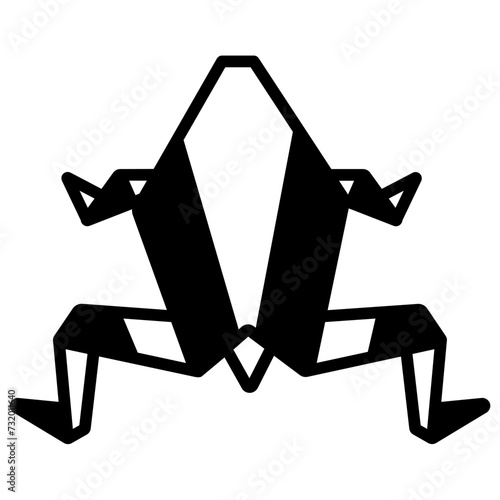 Frog glyph and line vector illustration