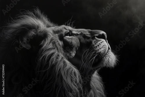 a lion head portrait