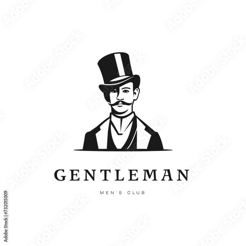 Gentleman Emblem on white background