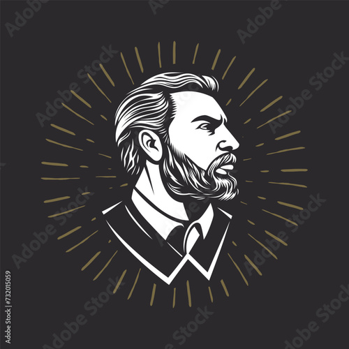 Illustration of a man on a black background.
