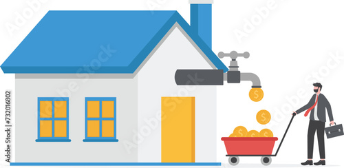 Property or real estate investment, buy a house for rental profit, ROI, return on investment or mortgage, house ownership or investing opportunity concept,

