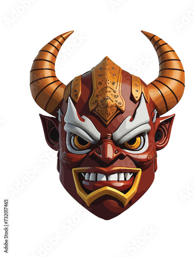 Vector of an evil demon mask isolated on a white background