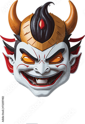 Oni masks, also known as ogre masks or demon masks photo