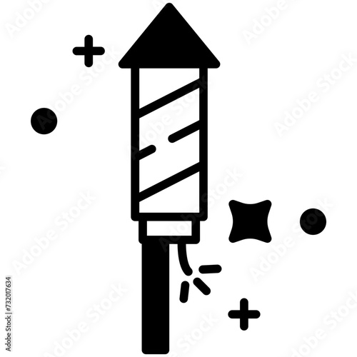 Rocket glyph and line vector illustration