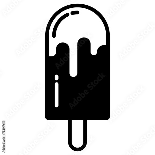 Popsicle glyph and line vector illustration