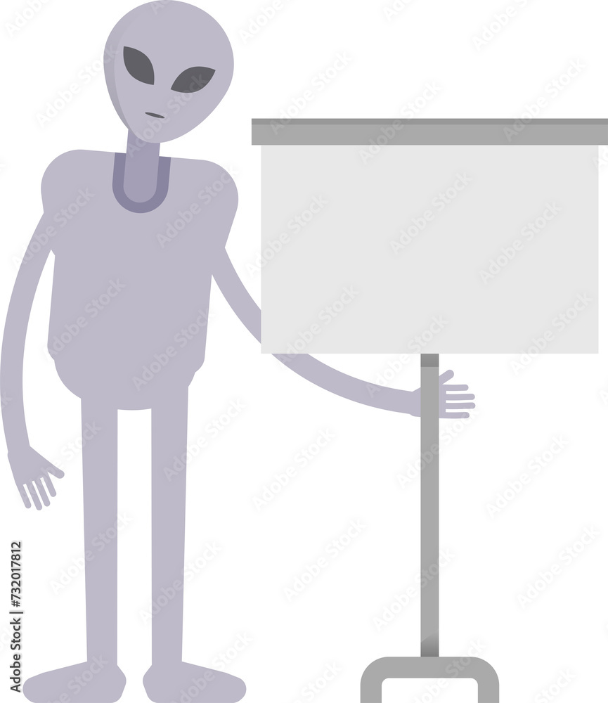 Alien Character Presenting Whiteboard
Alien Character Presenting Whiteboard