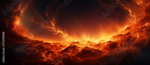 Hot fire red abstract background. Flame effects. Sun s corona burn. 