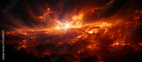 Hot fire red abstract background. Flame effects. Sun's corona burn. 