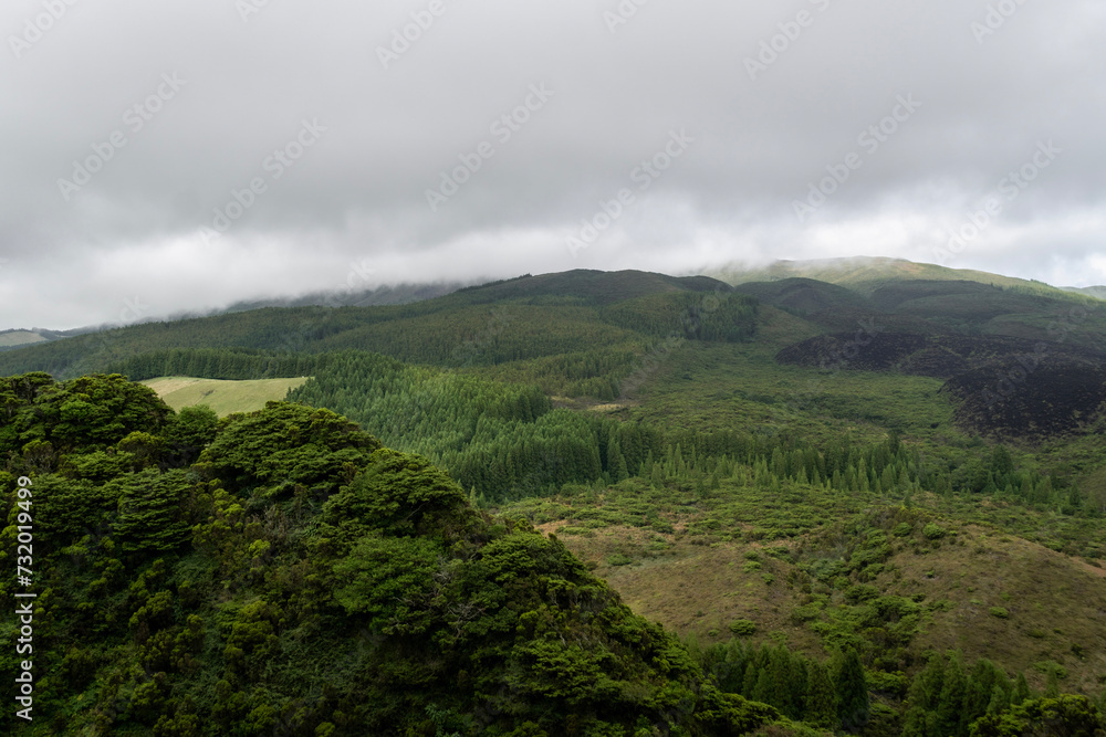volcanic landscape at Misterios Negros Trail in Terceira