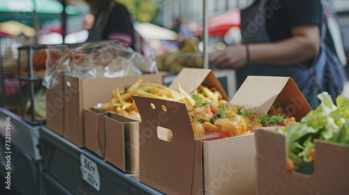 Eco-friendly street food: Kraft paper packaging