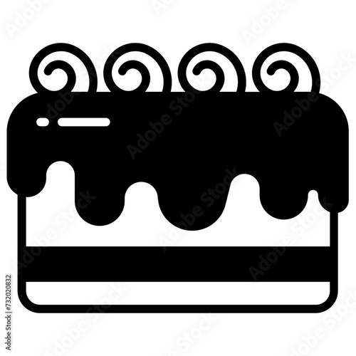 Butterscotch Pastry glyph and line vector illustration
