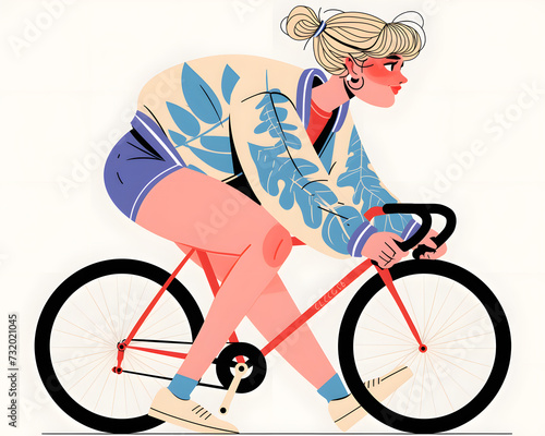 Summer activity Illustration, riding a bicycle