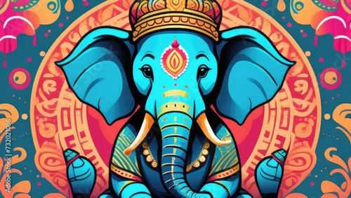 Indian Elephant God Ganesha in New Year's decoration