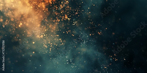 closeup blurry person glowing gold embers smoke machine sky full stars fireballs flying front depicting corgi fire