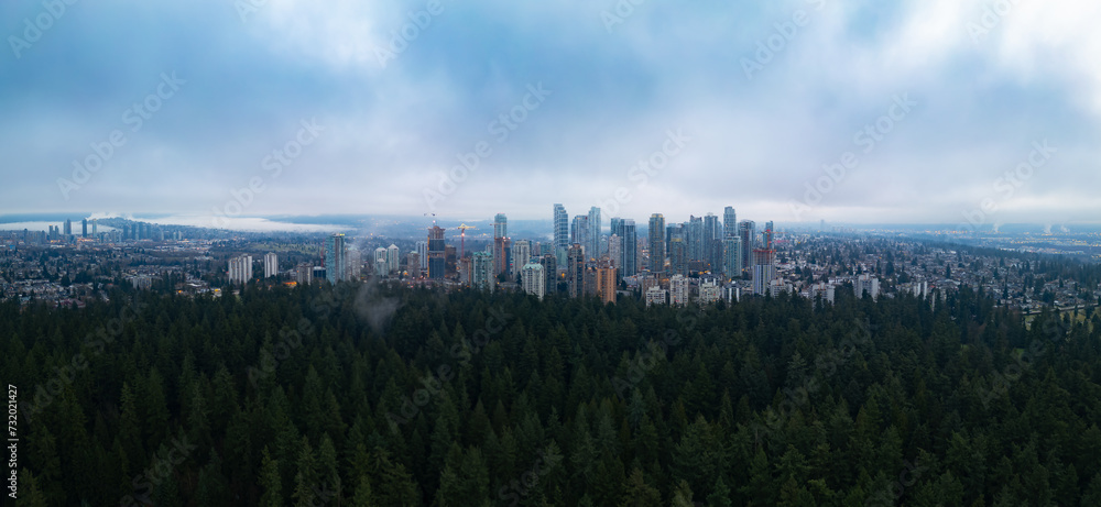 City Buildings in Metrotown, Burnaby, Vancouver, BC, Canada.