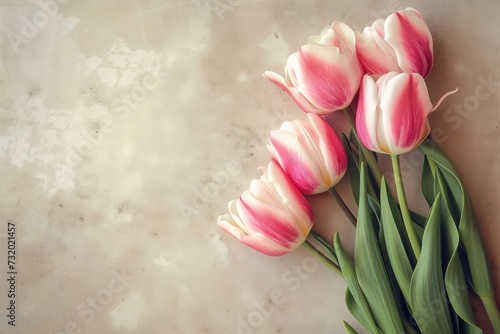 three pink tulips white table light background transparent gray while marble being rest peace listing please best aquiline features holding gift thank blurred photo