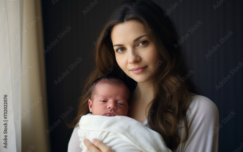 Image of young woman holding baby on her lap