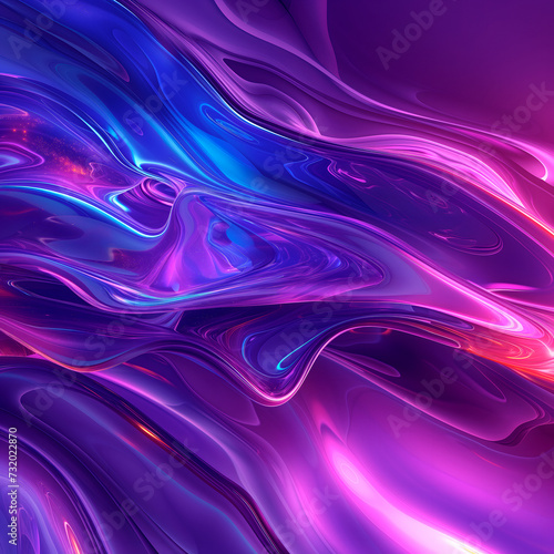 Purple and blue iridescent purple liquid neon wave  fluid holographic substance