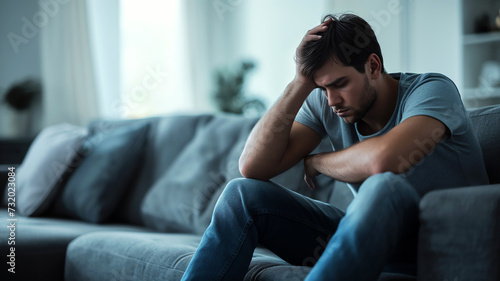 man sadness depression worry stress
