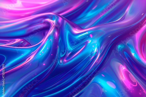 Blue And Pink Holographic Neon Sticky Slime Texture, Violet Liquid Flow Background