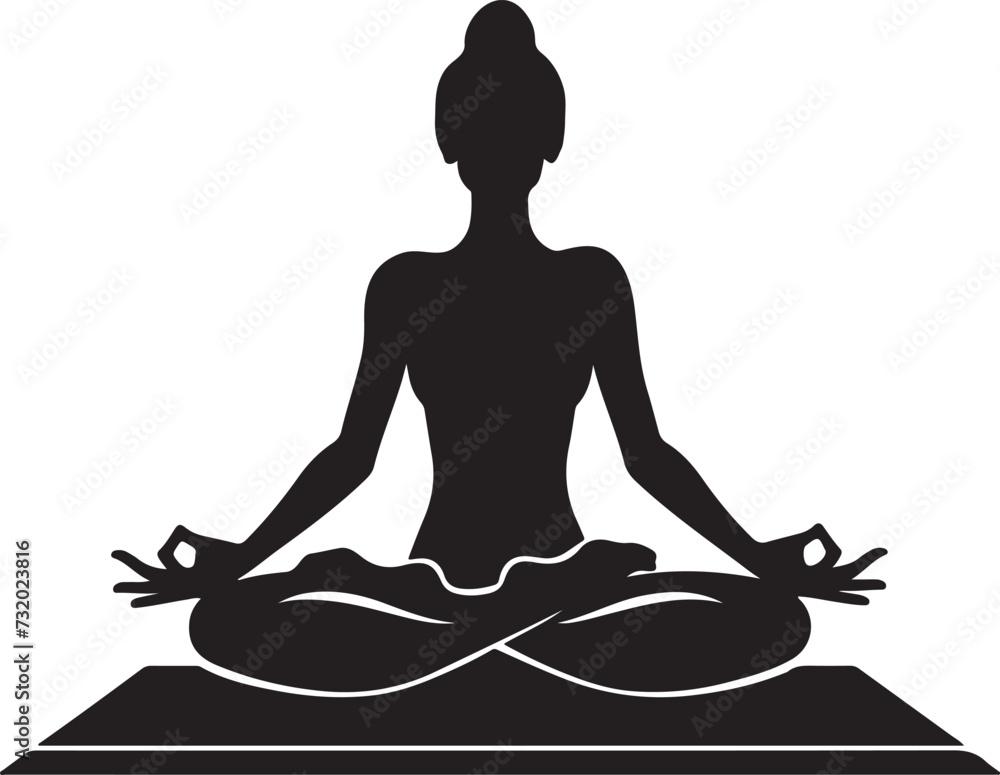 Yoga silhouette of vector illustration 