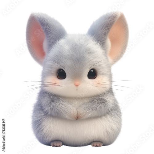 Cute 3D Chinchilla Cartoon 