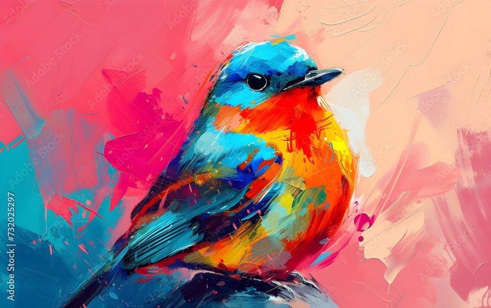 Fototapeta premium Feathered Fantasia A Dance of Colors