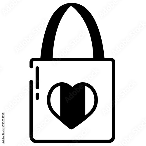 Totebag glyph and line vector illustration