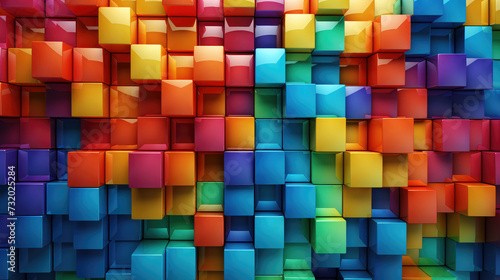 Stack of colourful cubes Abstract Texture  symbolising the multicolours of live