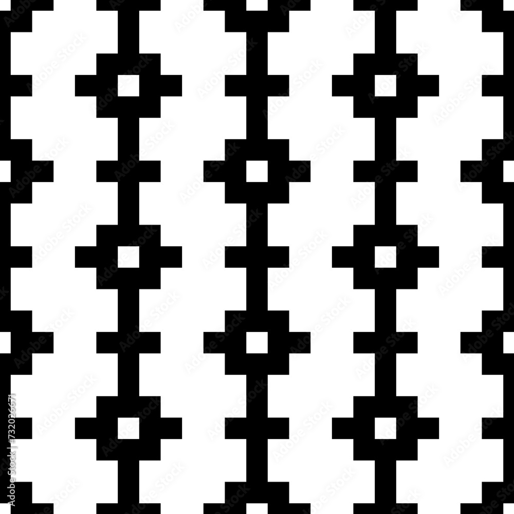 Seamless pattern. Figures ornament. Ethnic embroidery background. Tribal wallpaper. Ethnical folk image. Tribe motif. Ancient backdrop. Digital paper for web design, textile print. Vector artwork.