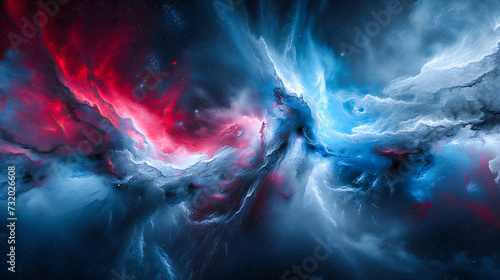 Expansive Nebula in Outer Space, A Stunning Illustration of the Universes Beauty with Stars and Cosmic Clouds