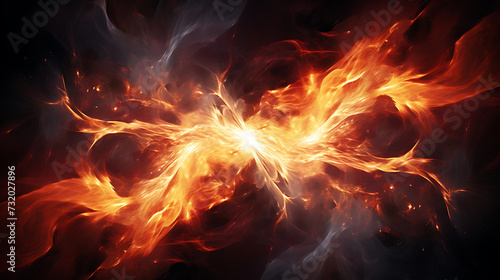 Abstract flames of energy swirling and dancing in a mesmerizing display 