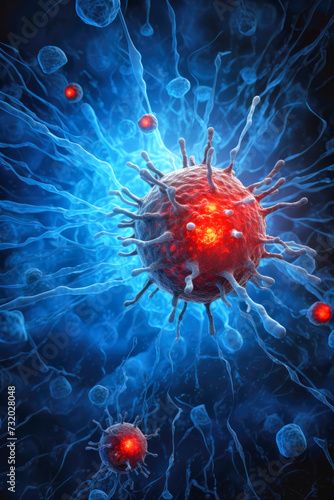 T cell interacting with antigens on an antigen presenting cell APC photo