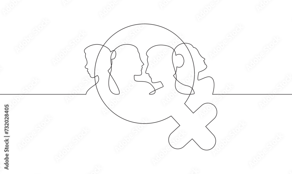 international women's day line art style. vector eps 10