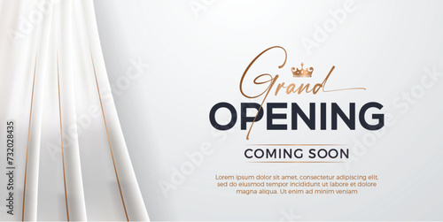 Grand opening luxury invitation banner design template with 3d editable text effect