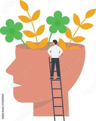 Man with healthy mentality relaxing, Work relaxing or creative ideas concept,


