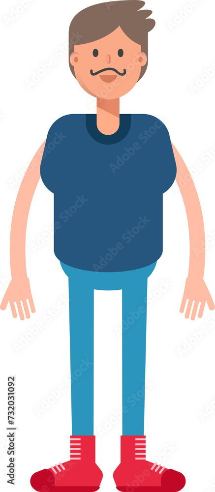Obraz premium Beard Man Character Standing 