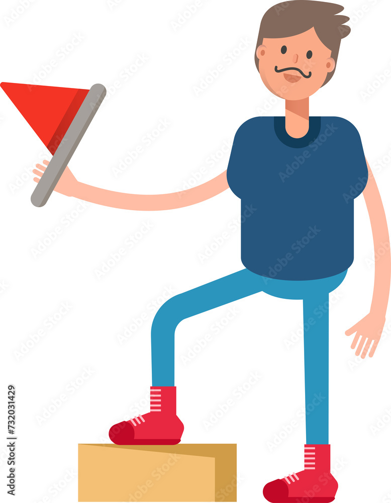 Beard Man Character Holding Flag
Beard Man Character Holding Flag