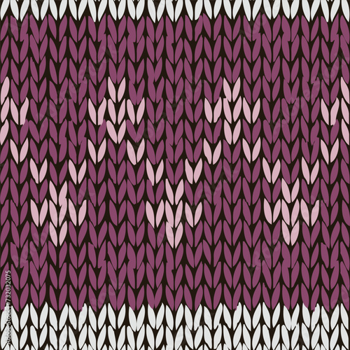 Fair isle style hand made vector knitted seamless pattern