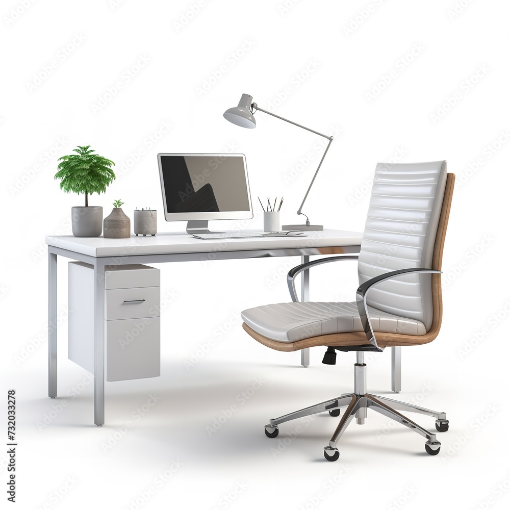 Modern Office Table on White Background (Real)
Modern Office Table on White Background (Real)