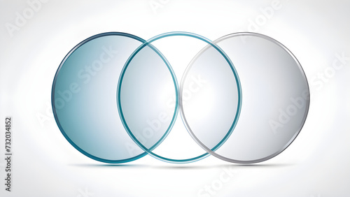 This is a circular Venn diagram graphic image that can be used as a PowerPoint background. Generative AI.