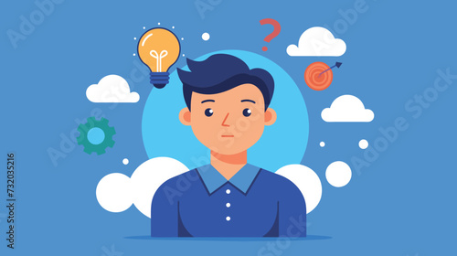 Man With Light Bulb Above His Head