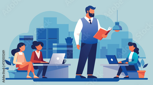 Business Team Working in Modern Office Setting