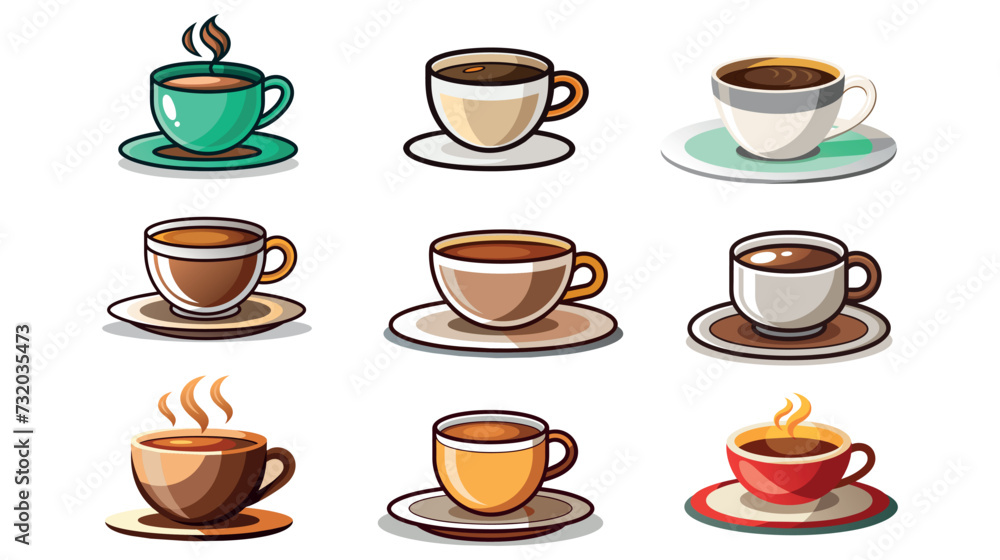 Assorted Coffee Cup Vector Illustrations Assorted Coffee Cup Vector Illustrations