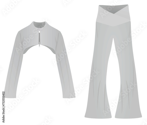Bolero shirt and pants. vector