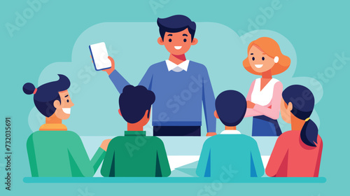 Engaging team meeting with happy colleagues in a casual office environment