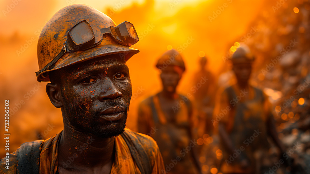 Hombres trabajando en una mina en el corazón de Africa. Ejemplo de explotación y esclavitud. Hombres trabajando en una mina en el corazón de Africa. Ejemplo de explotación y esclavitud.