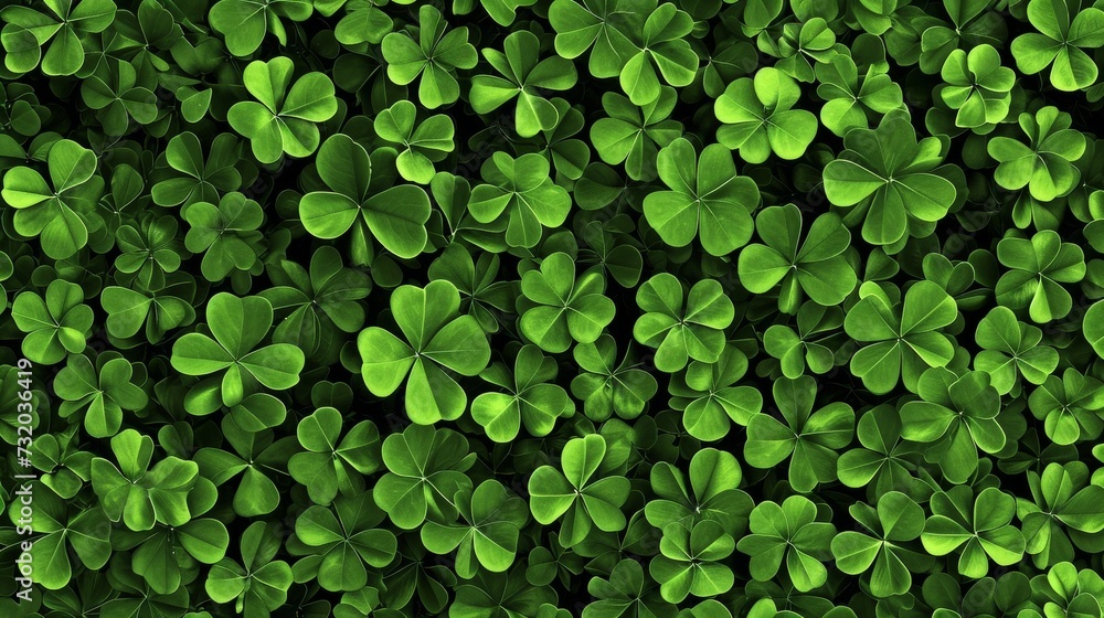 Green clover leaves background. Top view Green clover leaves background. Top view